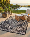 Patio Heritage Collection Area Rug - Savannah (Charcoal Gray) Rectangle Charcoal Gray  lifestyle 20