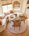 Tribal Terrace Treasures Collection Area Rug - Mayan Marina (Rust Red) Round Rust Red  lifestyle 42