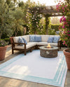Bahama Breeze Outdoor Collection Area Rug -  Abaco Rectangle Gray Teal  lifestyle 62