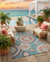Seaside Blooms Collection Area Rug -  Eden Rectangle Light Blue  lifestyle 36