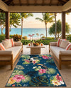 Seaside Blooms Collection Area Rug -  Leaf Rectangle Multi  lifestyle 13