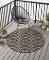 Savannah Pergola Collection Area Rug -  Pavilion (Charcoal) Round Charcoal  lifestyle 58