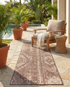 Desert Nomad Terrace Collection Area Rug - Sahara (Brown) Runner Brown  lifestyle 56