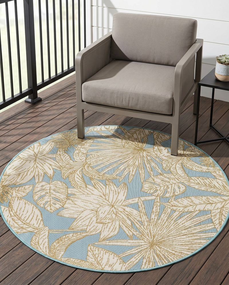 Seaside Blooms Collection Area Rug -  Shalimar Round Soft Blue  lifestyle 79