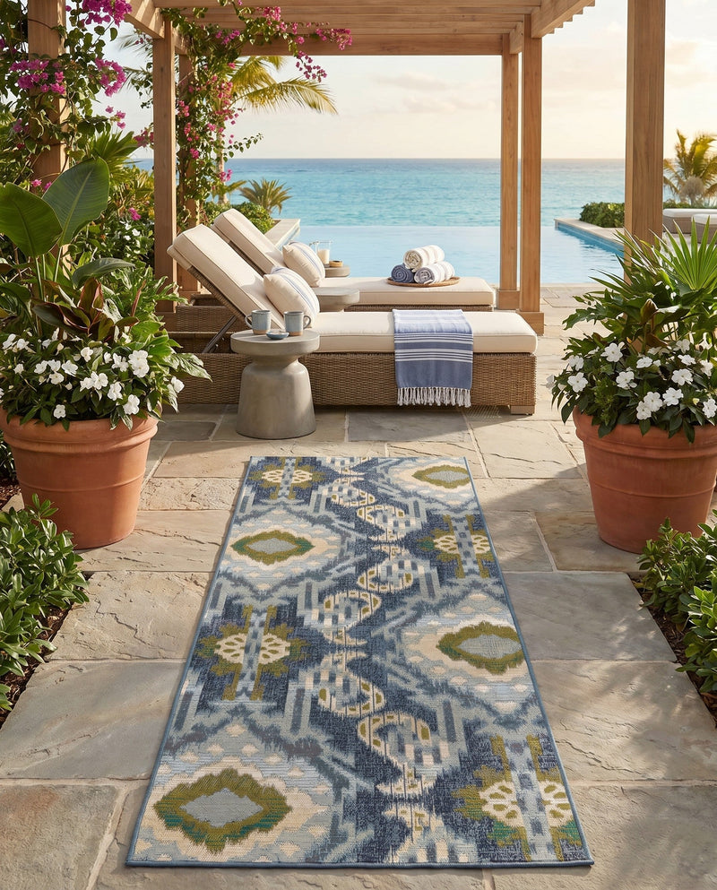 Urban Terrace Collection Area Rug -  Vista Runner Blue  lifestyle 50