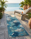 Urban Terrace Collection Area Rug -  Gazebo Runner Blue and Ivory  lifestyle 39