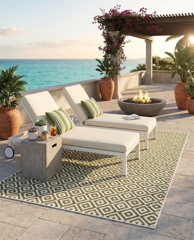Urban Oasis Rugs Collection Area Rug -  Rooftop (Green) Rectangle Green  lifestyle 14