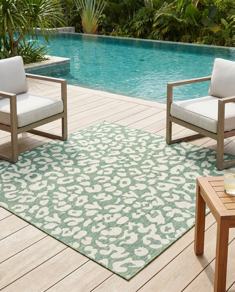 Savannah Escape Collection Area Rug -  Amazon (Green Blue) Square Green Blue  lifestyle 31