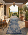 Patio Heritage Collection Area Rug -  Charleston (Blue) Runner Blue  lifestyle 62