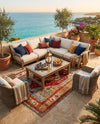 Patio Heritage Collection Area Rug -  Arbor Rectangle Red Green Blue  lifestyle 15