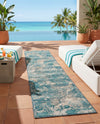 Urban Terrace Collection Area Rug -  Gazebo Runner Aqua Blue  lifestyle 61