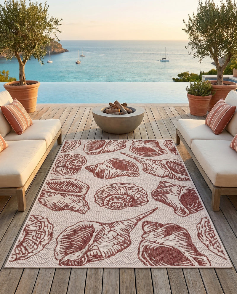 Seaside Haven Rugs Collection Area Rug -  Lighthouse (Ivory Rust Red) Rectangle Ivory Rust Red  lifestyle 20