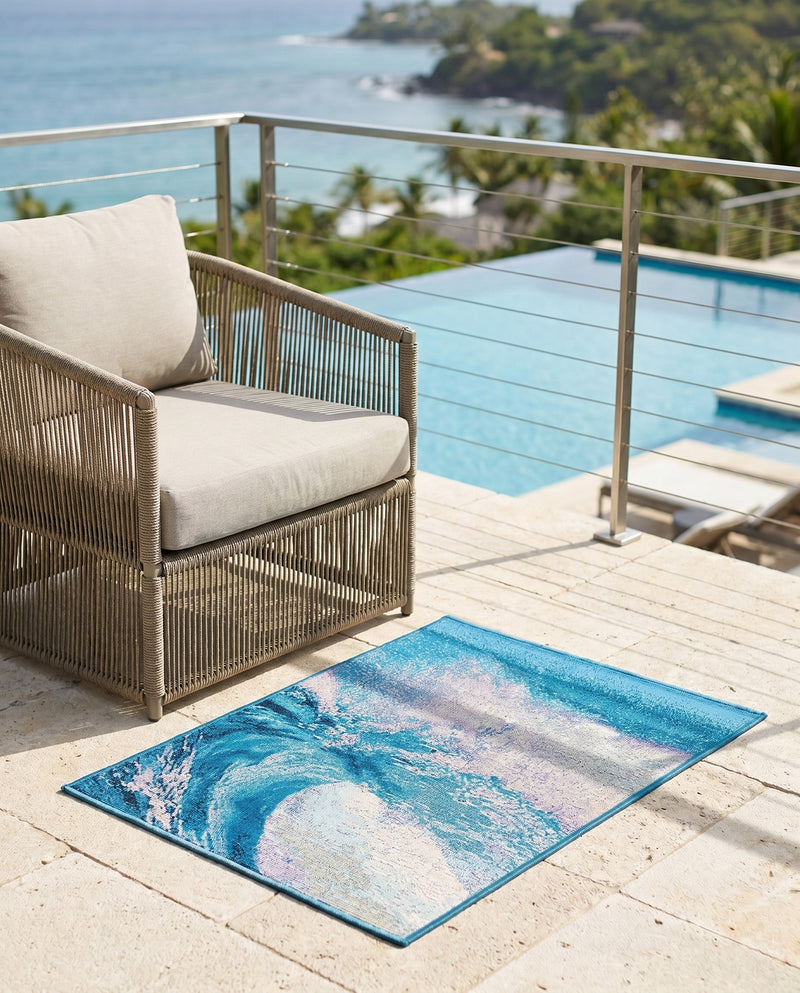 Urban Terrace Collection Area Rug - Veranda Rectangle Blue  lifestyle 7