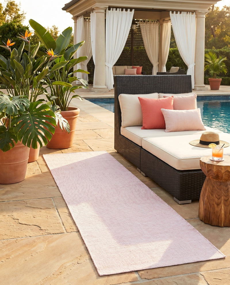 Jill Zarin Sedona Oasis Outdoor Collection Area Rug - Coconino (Pink Roses) Runner Pink Roses  lifestyle 53
