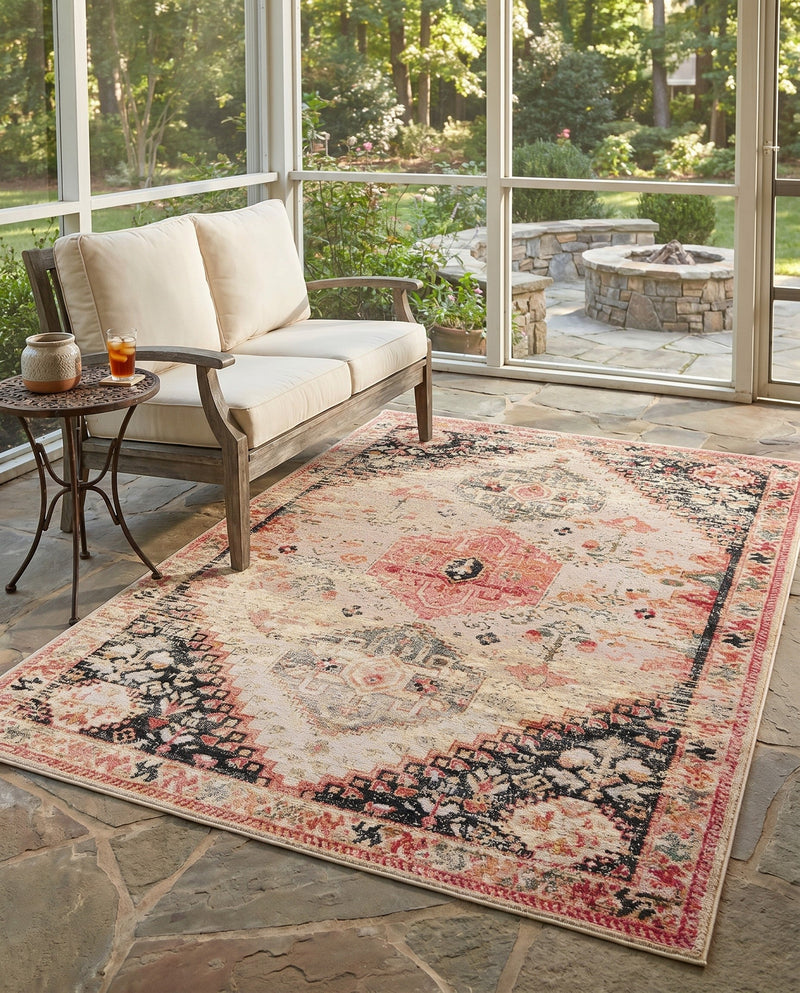 Patio Heritage Collection Area Rug -  Meadow Rectangle Multi  lifestyle 21