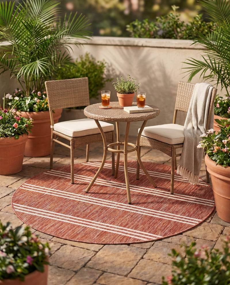 Urban Oasis Rugs Collection Area Rug -  District (Rust Red) Round Rust Red  lifestyle 26