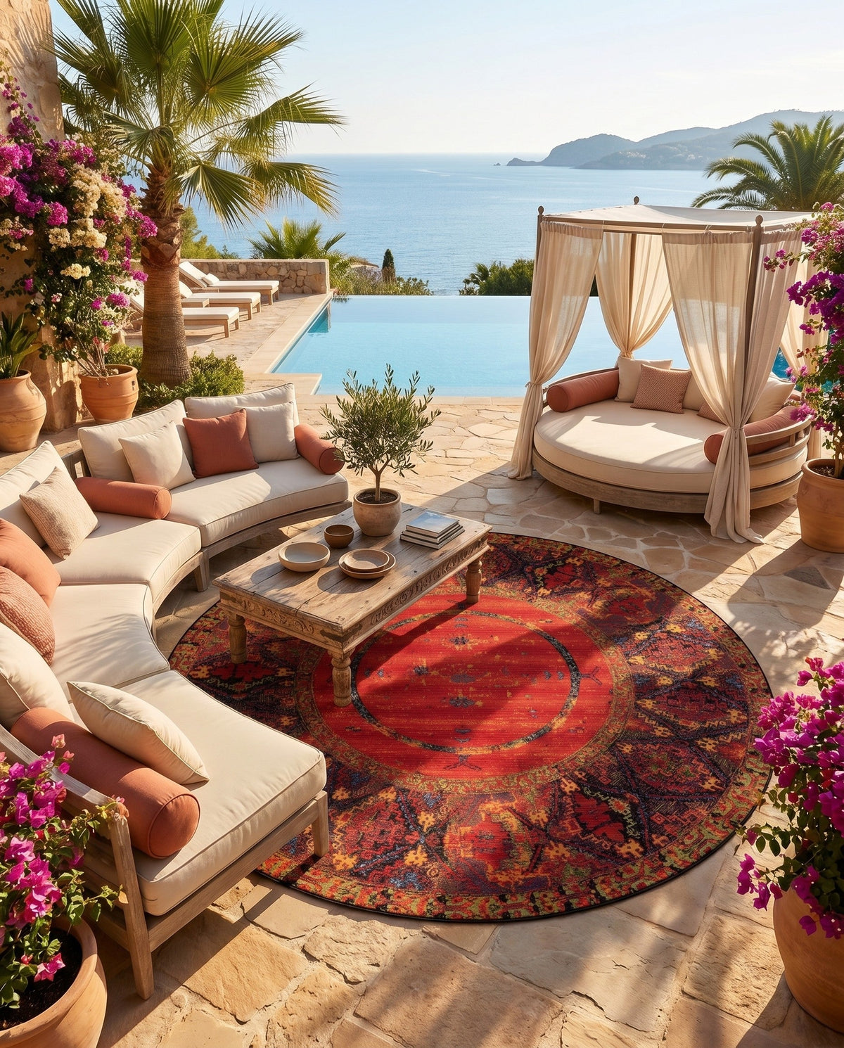 Safari Escape Rugs Collection Area Rug - Serengeti Round Multi  lifestyle 92