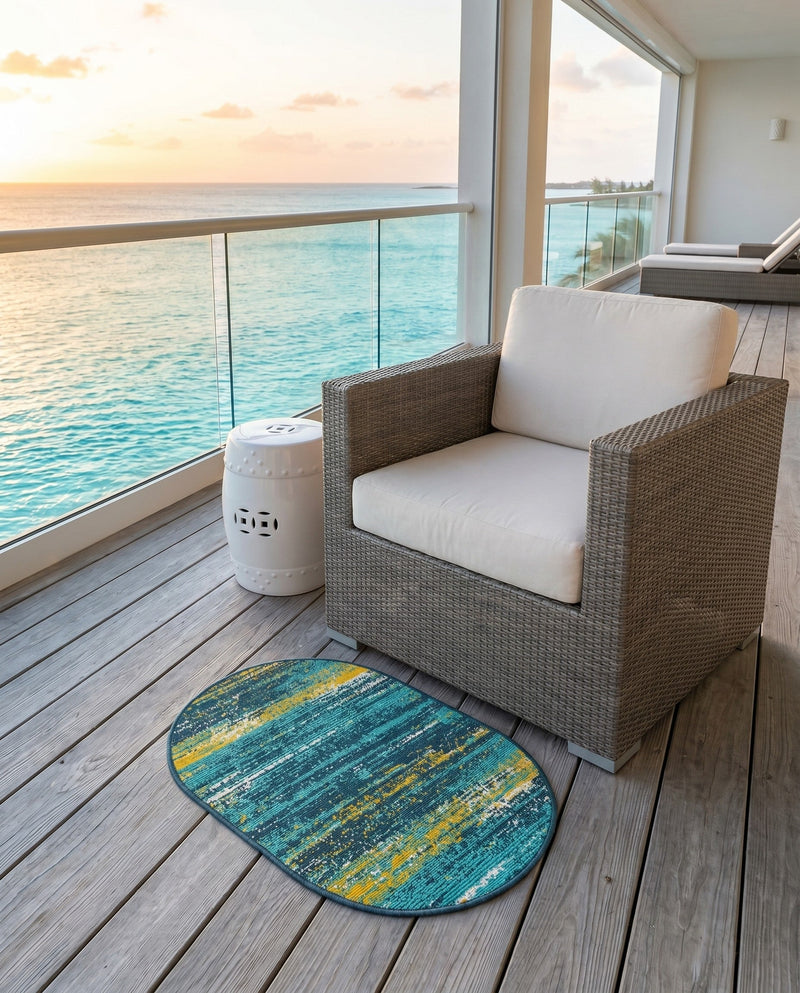 Seaside Haven Rugs Collection Area Rug -  Sandbar Oval Multi.Blue  lifestyle 68