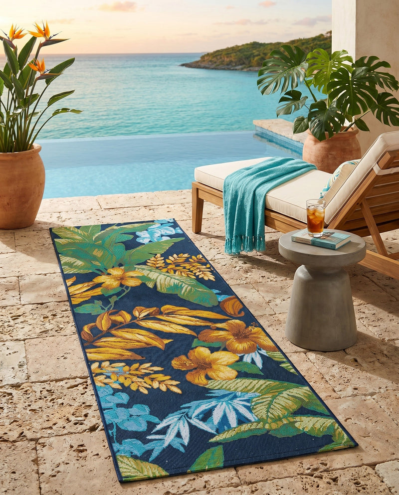 Seaside Blooms Collection Area Rug -  Grove Runner Multi  lifestyle 72