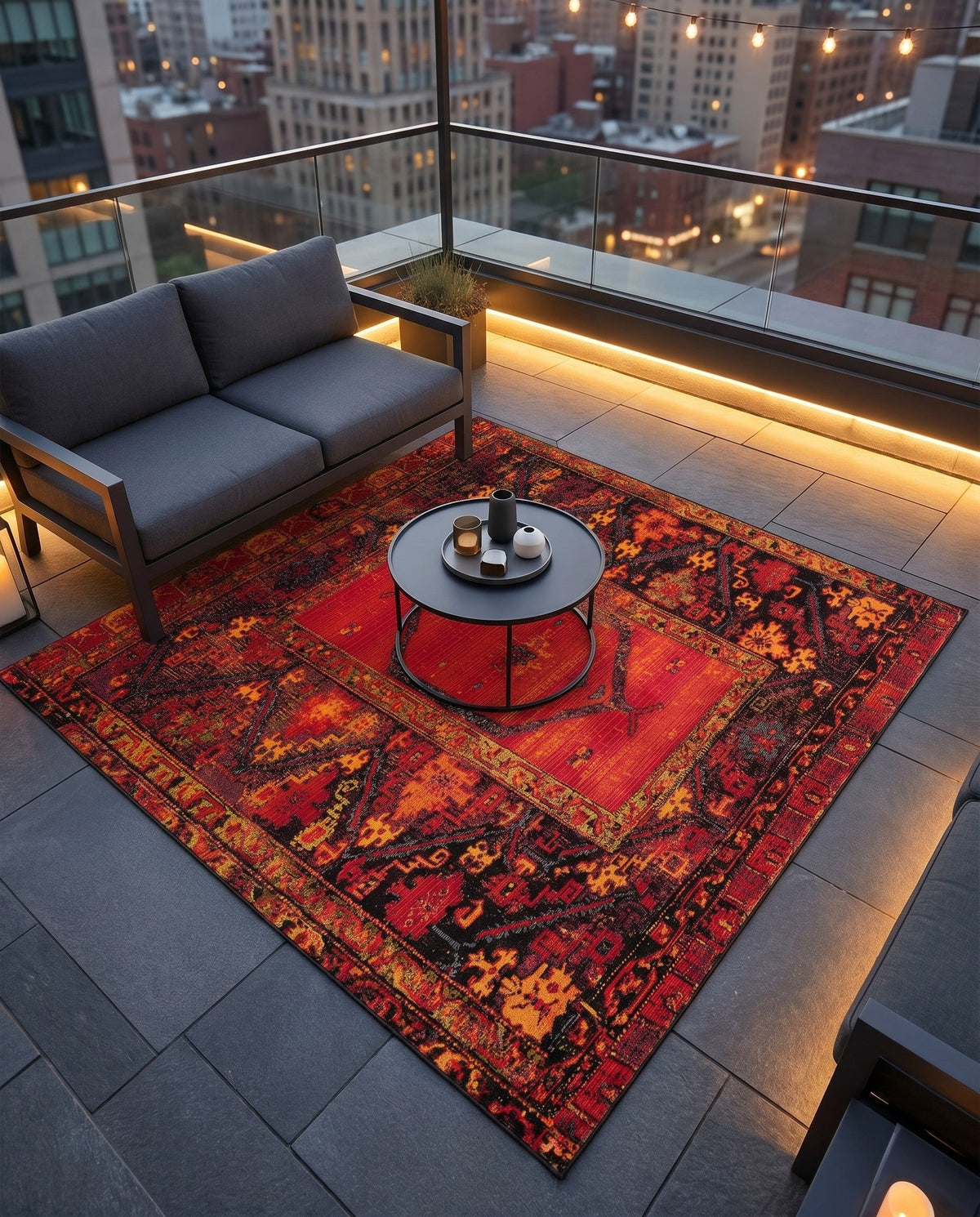 Safari Escape Rugs Collection Area Rug - Serengeti Square Multi  lifestyle 167