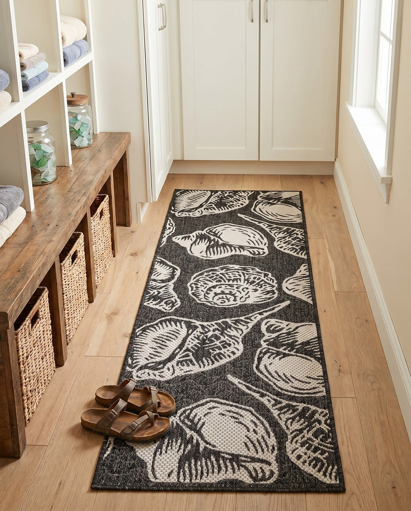 Seaside Haven Rugs Collection Area Rug -  Lighthouse (Black and White) Runner Black and White  lifestyle 69