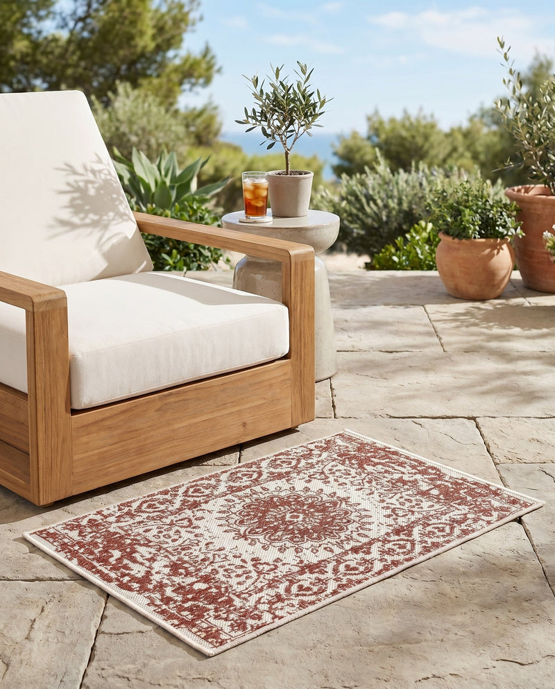 Patio Heritage Collection Area Rug -  Lafayette (Rust Red) Rectangle Rust Red  lifestyle 29