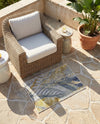 Seaside Blooms Collection Area Rug -  Blossom Rectangle Gray Ivory Yellow  lifestyle 7