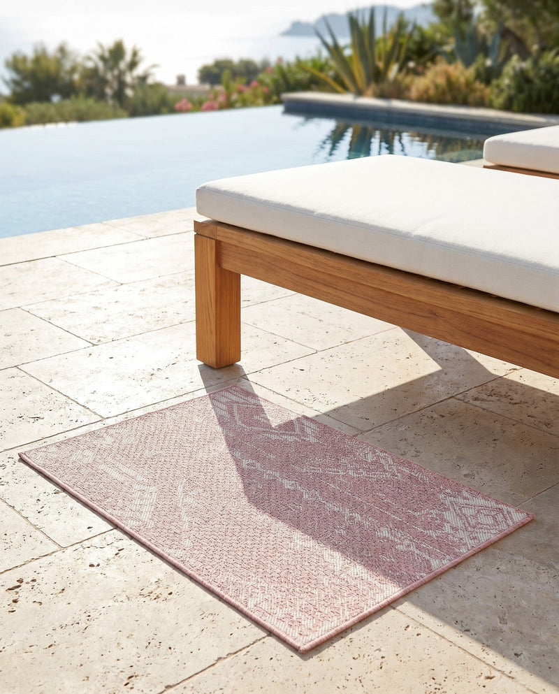 Desert Nomad Terrace Collection Area Rug - Sahara (Pink) Rectangle Pink  lifestyle 9