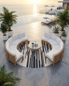 Urban Terrace Collection Area Rug -  Riverside Round Black and White  lifestyle 52