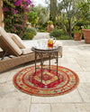 Patio Heritage Collection Area Rug -  Arbor Round Red Green Blue  lifestyle 73