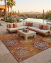 Urban Terrace Collection Area Rug -  Veranda Rectangle Rust Red  lifestyle 6