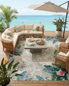 Seaside Blooms Collection Area Rug -  Paradise Rectangle Multi  lifestyle 13