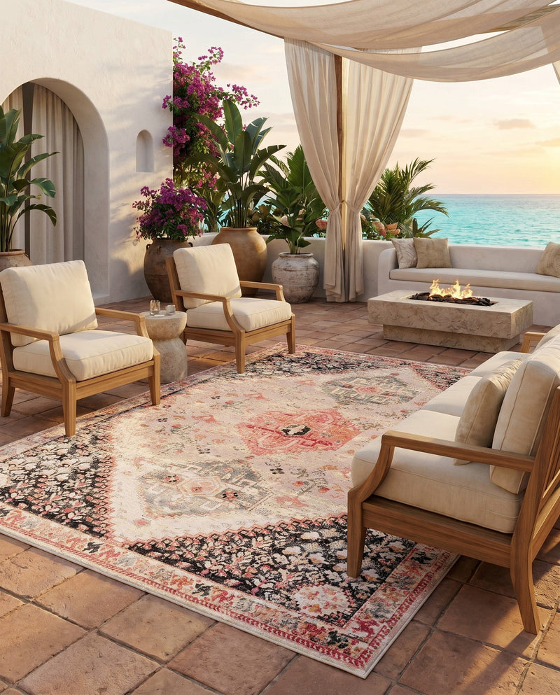 Patio Heritage Collection Area Rug -  Meadow Rectangle Multi  lifestyle 11