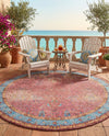 Patio Heritage Collection Area Rug -  Serenity Round Vintage Salmon Coral  lifestyle 39