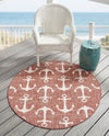 Seaside Haven Rugs Collection Area Rug - Sapphire (Rust Red) Round Rust Red  lifestyle 76