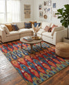 Urban Terrace Collection Area Rug -  Compass Rectangle Multi  lifestyle 12