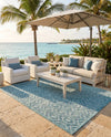 Garden Lattice Charm Collection Area Rug - Arbor (Aqua) Rectangle Aqua  lifestyle 13