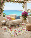 Seaside Blooms Collection Area Rug -  Meadow Rectangle Multi  lifestyle 50