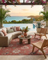 Seaside Blooms Collection Area Rug - Seychelles Rectangle Terracotta  lifestyle 34