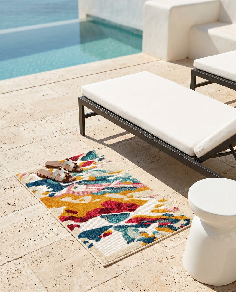 Outdoor Marrakesh Collection Area Rug -  Meknes Rectangle Multi  lifestyle 8