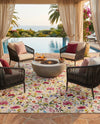 Seaside Blooms Collection Area Rug -  Meadow Rectangle Multi  lifestyle 39
