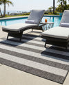 Seaside Stripes Collection Area Rug -  Veranda Rectangle Charcoal Gray  lifestyle 26