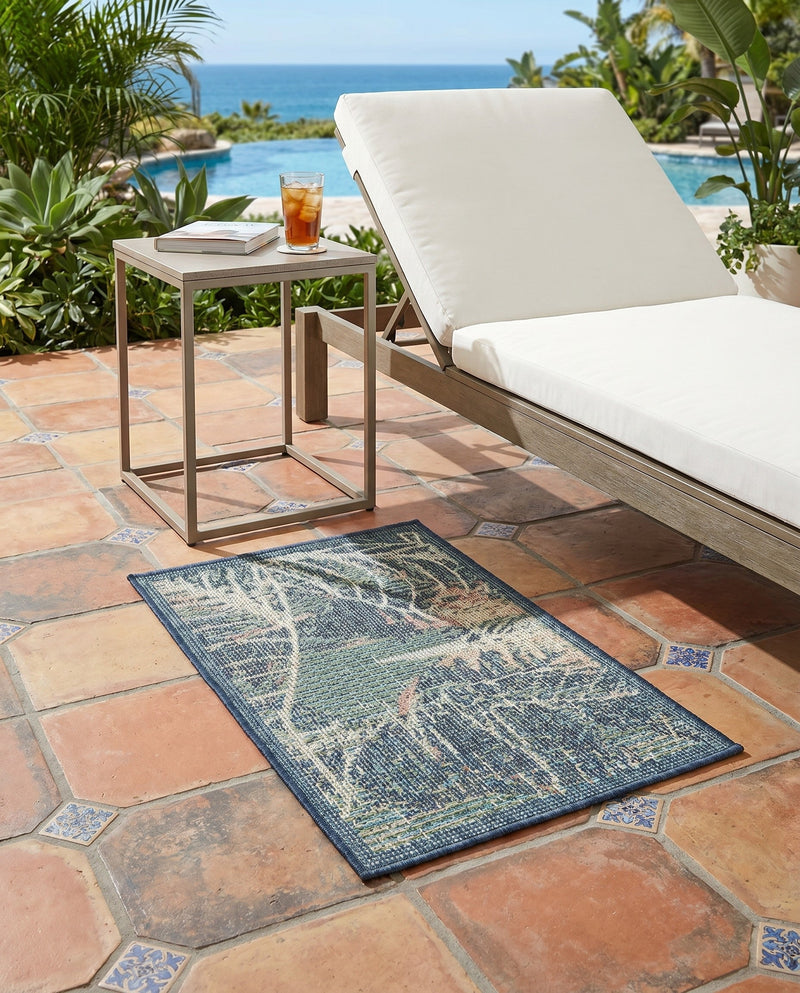 Coastal Terrace Collection Area Rug -  Driftwood Rectangle Blue  lifestyle 10