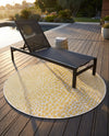 Urban Oasis Rugs Collection Area Rug -  Terrace (Yellow Ivory) Round Yellow Ivory  lifestyle 27