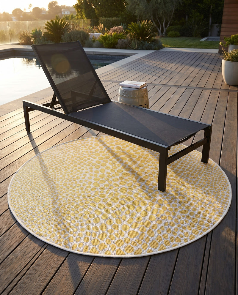 Urban Oasis Rugs Collection Area Rug -  Terrace (Yellow Ivory) Round Yellow Ivory  lifestyle 27