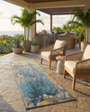 Urban Terrace Collection Area Rug -  Lanai Runner Gradient Blue  lifestyle 56