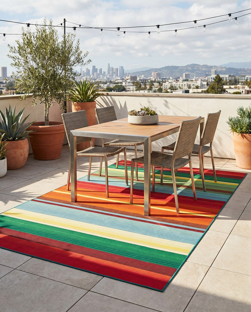 Urban Terrace Collection Area Rug -  Canopy Rectangle Multi  lifestyle 14