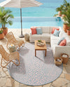 Urban Oasis Rugs Collection Area Rug -  Terrace (Pink and Aqua) Oval Pink and Aqua  lifestyle 52