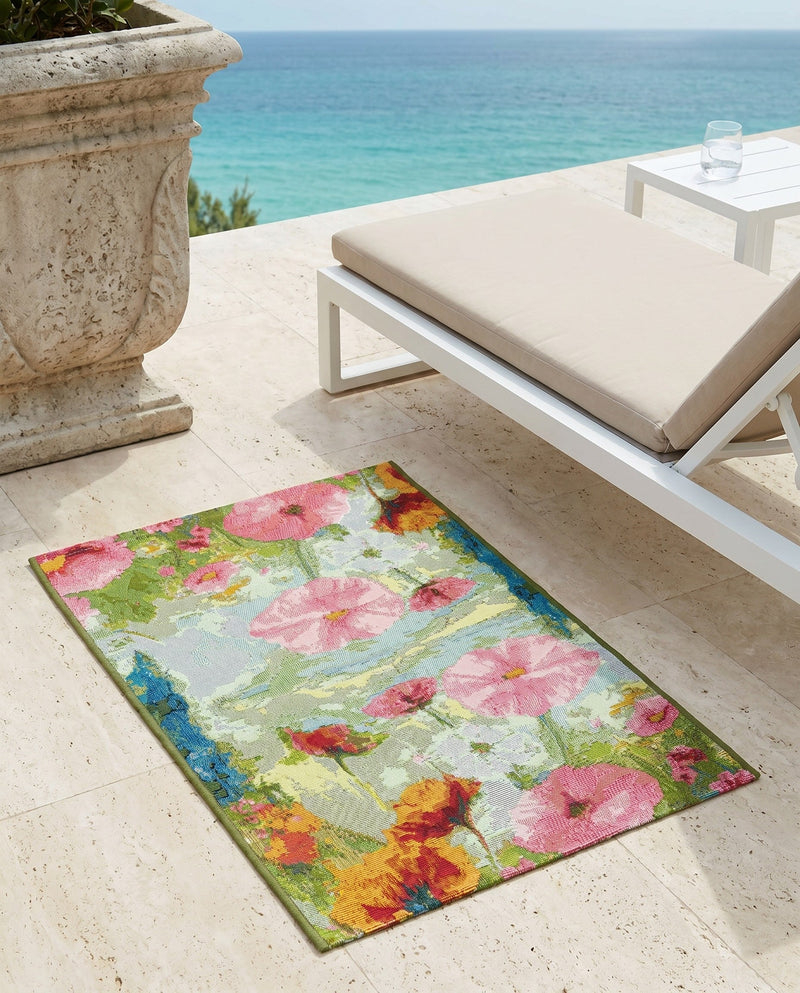Seaside Blooms Collection Area Rug -  Amalfi Rectangle Multi  lifestyle 11