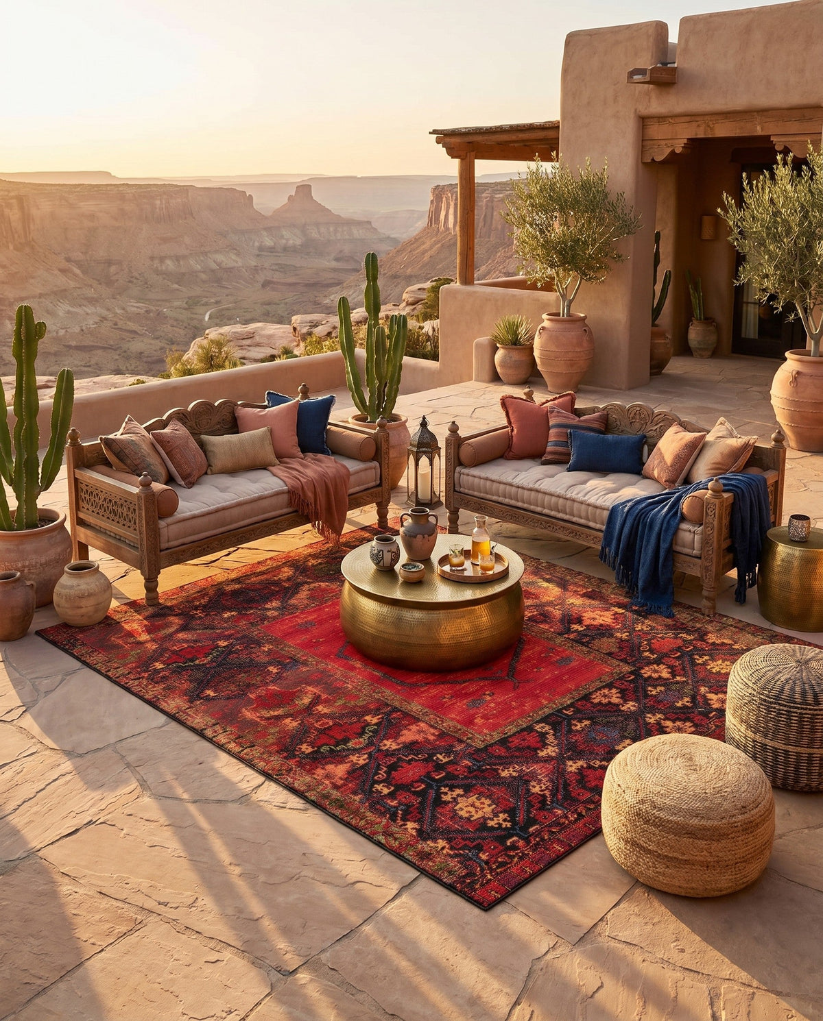 Safari Escape Rugs Collection Area Rug - Serengeti Square Multi  lifestyle 137